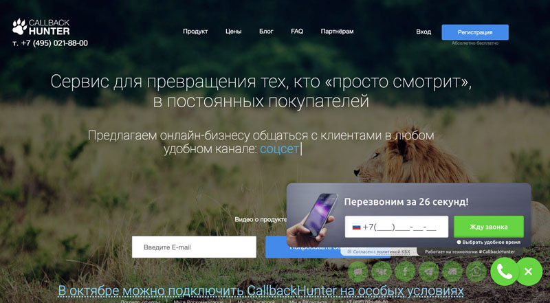 Обратный звонок с сайта Callbackhunter Обратный звонок с сайта Pozvonim