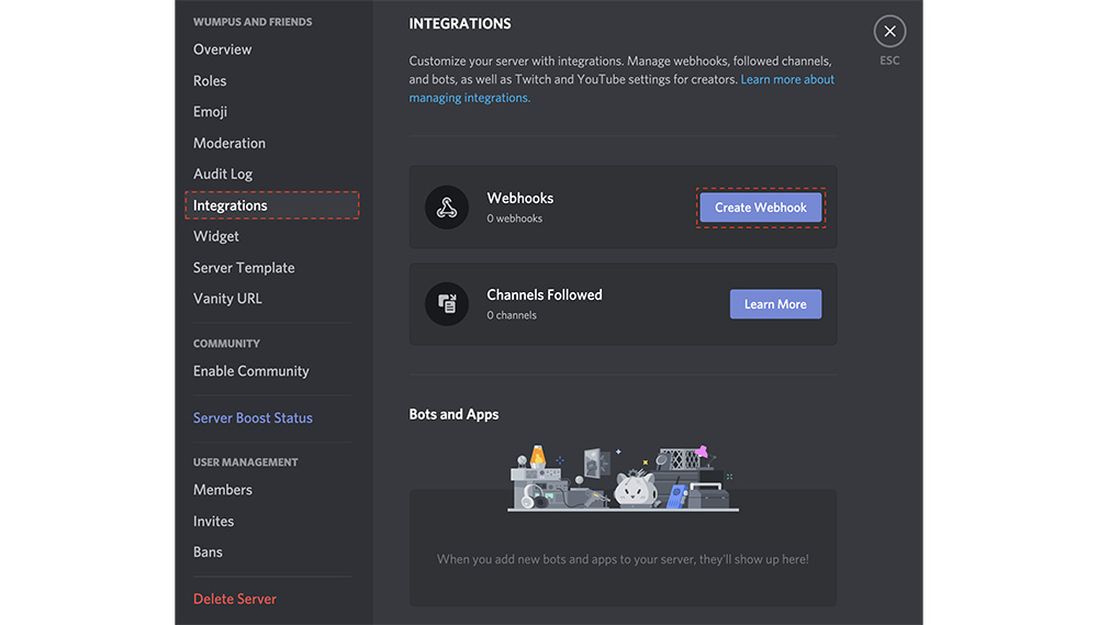 Как создать вебхук